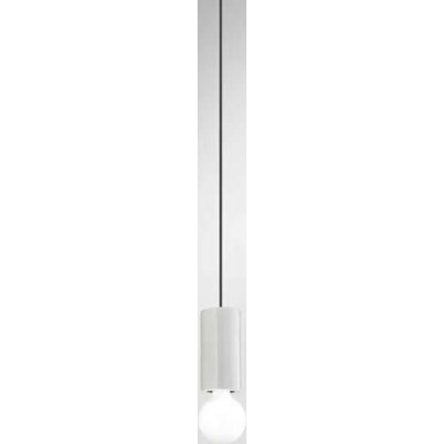LUDEK HL 1x60W E27 Závěsný kabel s objímkou, těleso kov a keramika, povrch bílá lesk, pro žárovku 1x60W, E27, 230V, IP20, tř.1, rozměry d=80mm, h=160mm, černý PVC závěs kabel l=3000mm, lze zkr