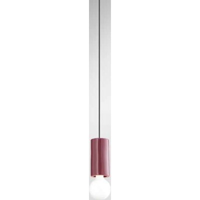 LUDEK HL 1x60W E27 Závěsný kabel s objímkou, těleso kov a keramika, povrch vínová lesk, pro žárovku 1x60W, E27, 230V, IP20, tř.1, rozměry d=80mm, h=160mm, černý PVC závěs kabel l=3000mm, lze zkr