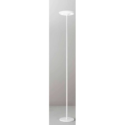 ZOCOLI FL 25W Stojací lampa, těleso kov, povrch bílá, difuzor plast opál, LED 25W, 2376lm, teplá 3000K, dotyk stmívání, Ra80, 230V, IP20, tř.3, rozměry d=270mm, h=1800mm, svítí nahoru/dolů.