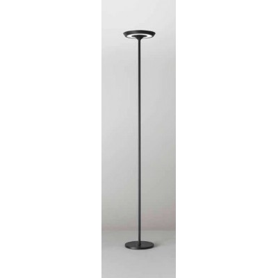 ZOCOLI FL 25W Stojací lampa, těleso kov, povrch bílá/černá, difuzor plast opál, LED 25W, 2376lm, teplá 3000K, dotyk stmívání, Ra80, 230V, IP20, tř.3, rozměry d=270mm, h=1800mm, svítí nahoru/dolů.