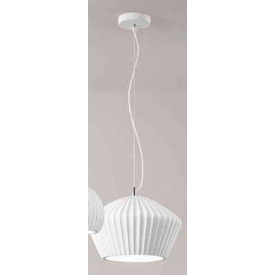 ZUK HL II 1x40W E27 Závěsné svítidlo, základna kov, povrch bílá, stínítko sádra bílá, pro žárovku 1x40W, E27, 230V, IP20, tř.1, rozměry d=345mm, h=230mm, vč závěs kabelu s bílým textil úpletem l=1300mm, lze zkr.