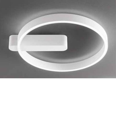 MIRONE WL/PL 52W CCT Nástěnné nebo stropní svítidlo, těleso kov, povrch bílá/broušená šedá, dif plast opál, LED 52W, 4160lm, přepín CCT teplá 3000K-neutr 4000K-denní 6000K, Ra80, 230V, IP20, tř.1, rozměry d=575mm, h=80mm.