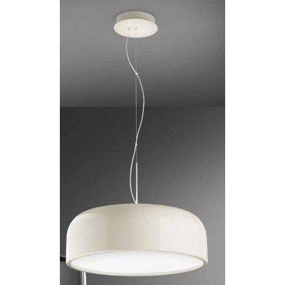 EVZENO HL 40W+10W CCT Závěsné svítidlo, kov, krémová lesk, dif. plast opál, LED 40W+10W, 3200lm, přepín. CCT teplá 2700K/3000K-neutr 4000K, Ra90, 230V, IP20, tř.1, d=600mm, h=220mm, vč závěs la, svítí nahoru/dolů.