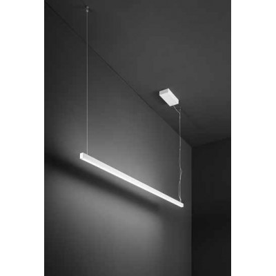 ZAO HL 45W CCT Závěsné svítidlo, hliník, bílá, dif. plast opál, LED 45W, 3600lm, přepín. CCT teplá 2700K/3000K-neutr 4000K, stmív. TRIAC, Ra80, 1515x70mm, vč závěs lanka l=1500mm, lze zkr, svítí nahoru/dolů.