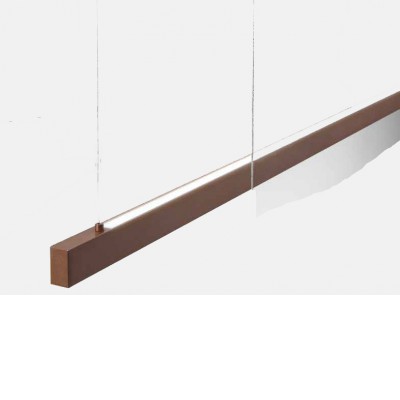 ZAO HL 45W CCT Závěsné svítidlo, hliník, hnědá, dif. plast opál, LED 45W, 3600lm, přepín. CCT teplá 2700K/3000K-neutr 4000K, stmív. TRIAC, Ra80, 1515x70mm, vč závěs lanka l=1500mm, lze zkr, svítí nahoru/dolů.