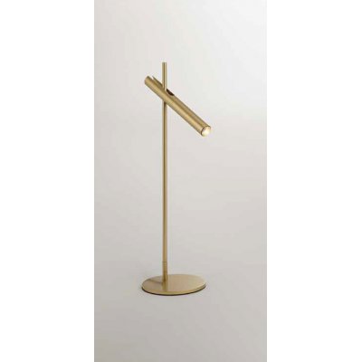 SOCORO TL 6W Stolní bodová lampa, nast. směr svícení, těleso kov, povrch broušená zlatá, LED 6W, 480lm, teplá 3000K,  dotyk stmív, Ra90, 230V, IP20, tř.3, rozměry d=160mm, h=570mm.
