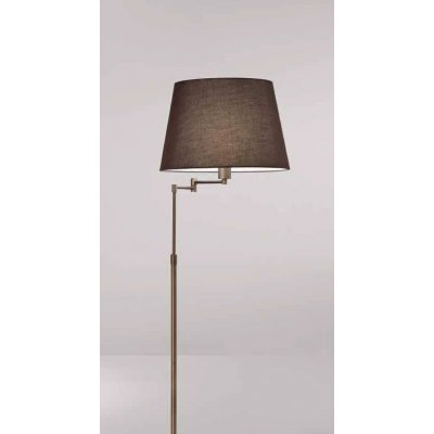 VOLBE FL 1x35W E27 Stojací lampa, 2 nastav. ramena, základna kov, povrch hnědá, stínítko textil hnědá, pro žárovku 1x35W, E27, 230V, IP20, tř.2, rozměry stínítko: d=450mm, h=300mm, lampa: h=1450mm.