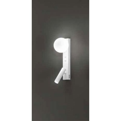 MATUSO WL 1x9W, G9 + LED 3W Nástěnné svítidlo, nast. směr svícení, těleso kov, povrch bílá mat, dif sklo opál, pro žárovku 1x9W, G9, + LED 3W, 240lm, teplá 3000K, Ra90, IP20, tř.1, rozměry 280x45x125mm, vč. USB připojení.