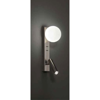 MATUSO WL 1x9W, G9 + LED 3W Nástěnné svítidlo, nast. směr svícení, těleso kov, povrch bílá/šedá/zlatá, dif sklo opál, pro žárovku 1x9W, G9, + LED 3W, 240lm, teplá 3000K, Ra90, IP20, tř.1, rozměry 280x45x125mm, vč. USB připojení.