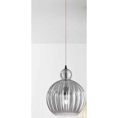 CERES HL 1x40W E27 Závěsné svítidlo, základna kov, povrch černá/mosaz, stínítko sklo kouřové/koňakové, pro žárovku 1x40W, E27, 230V, IP20, tř.1, rozměry dle typu, vč závěs kabelu l=1500mm, lze zkr.