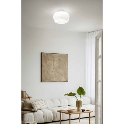MESA PL 20W Stropní svítidlo, základna kov, povrch bílá, stínítko sklo opál, LED 20W, 1600lm, teplá 3000K, stmív., Ra80, 230V, IP20, tř.1, rozměry d=380mm, h=250mm.