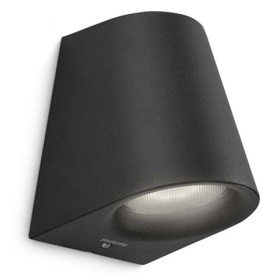 VIRGA DOLU Nástěnné, bodové, svítidlo, těleso hliník, povrch černá, nebo nerez, LED 1x4W, teplá 2700K, 270lm, 230V, IP44, tř.1, rozměry 92x103x122mm, svíti dolů