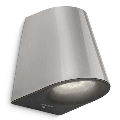 VIRGA DOLU Nástěnné, bodové, svítidlo, těleso hliník, povrch nerez, LED 1x4W, teplá 2700K, 270lm, 230V, IP44, tř.1, rozměry 92x103x122mm, svíti dolů