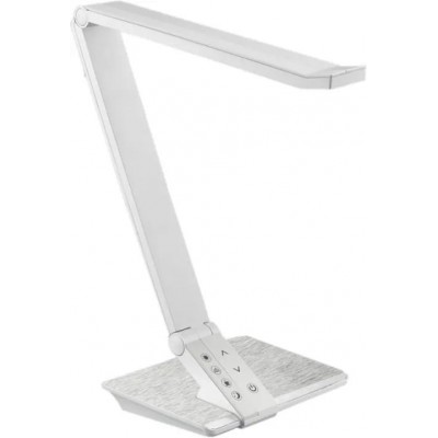 HELA, LED 10W, CCT Stolní lampa, nastav směr svícení, těleso plast bílá, hliník kartáč., LED 10W, 490lm, přepín teplota CCT teplá 3300K, neutrální 4500K, denní 6300K, stmív, 230V, IP20, tř.3, 335x402mm.