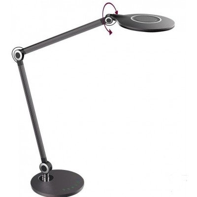 TORES 10W Stolní lampa, 2 ramena, nastav směr svícení, těleso kov a plast, povrch černá, LED 10W, 500lm, přepín teplota CCT teplá 3000K, neutrální 4500K, denní 6300K, stmív, 230V, IP20, tř.3, 540x670mm
