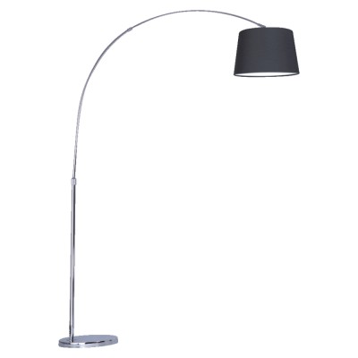 MARGE Stojací lampa, základna kov, povrch chrom, stínítko textil bílá/černá dle typu, pro žárovku 1x40W, E27, 230V, IP20, tř.2, rozměry 1350x1600mm.