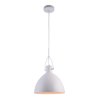 PAUL Závěsné svítidlo, těleso kov, povrch bílá mat, pro žárovku 1x40W, E27, 230V, IP20, tř.1, rozměry d=300mm, vč závěs kabelu l=1190mm, lze zkrátit.