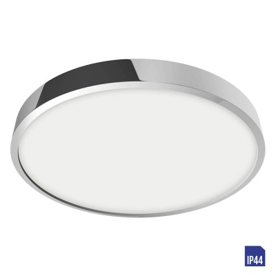 SANSE R Stropní, kruhové svítidlo, těleso hliník, povrch chrom lesk, bílá, černá, difuzor plast opál, LED 6W, 12W, 18W, 24W, 30W neutrální 4000K, Ra80, 230V, do koupelny IP44, rozměry dle typu