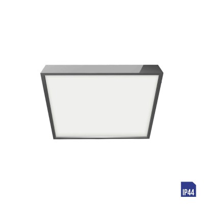 SANSE SQ Stropní svítidlo, těleso hliník, povrch chrom lesk, difuzor plast opál, LED 6W, 510lm, neutrální 4000K Ra80, 230V, do koupelny IP44, tř.1, rozměry 90x90x24mm