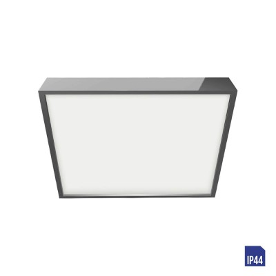 SANSE SQ VÝPRODEJ Stropní svítidlo, těleso hliník, povrch chrom lesk, difuzor plast opál, LED 12W, 1020lm, neutrální 4000K Ra80, 230V, do koupelny IP44, tř.1, rozměry 140x140x24mm