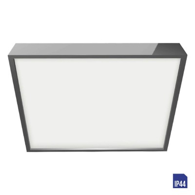 SANSE SQ Stropní, čtvercové svítidlo, těleso hliník, povrch chrom lesk, bílá, černá, difuzor plast opál, LED 6W, 12W, 18W, 24W, 30W, neutrální 4000K, Ra80, 230V, do koupelny IP44, rozměry dle typu