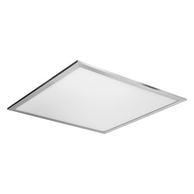 MELBO Vestavné stropní svítidlo, těleso hliník, povrch stříbrná, difuzor plast opál, LED 40W, neutrální 4000K, 4400lm, 230V, IP20, tř.2, rozměry 600x600x46mm.