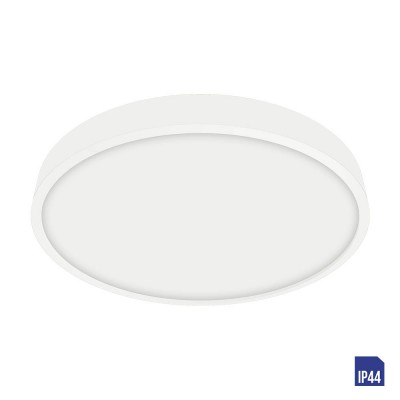 SANSE R Stropní svítidlo, těleso hliník, povrch bílá, difuzor plast opál, LED 18W, 1600lm, neutrální 4000K Ra80, 230V, do koupelny IP44, tř.1, rozměry d=190mm, h=24mm