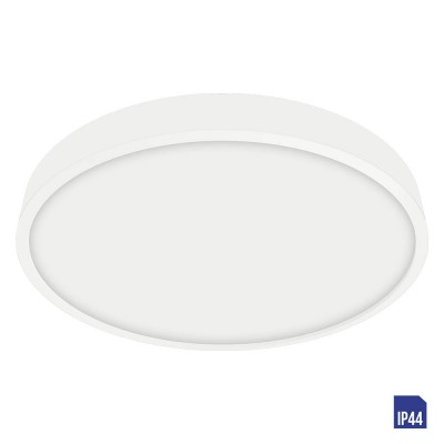 SANSE R Stropní svítidlo, těleso hliník, povrch bílá, difuzor plast opál, LED 24W, 2100lm, neutrální 4000K Ra80, 230V, do koupelny IP44, tř.1, rozměry d=240mm, h=24mm