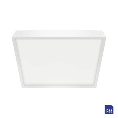 SANSE SQ VÝPRODEJ Stropní svítidlo, těleso hliník, povrch bílá, difuzor plast opál, LED 12W, 1020lm, neutrální 4000K Ra80, 230V, do koupelny IP44, tř.1, rozměry 140x140x24mm