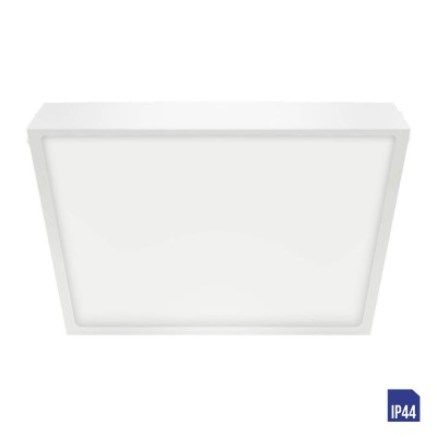 SANSE SQ Stropní svítidlo, těleso hliník, povrch bílá, difuzor plast opál, LED 18W, 1530lm, neutrální 4000K Ra80, 230V, do koupelny IP44, tř.1, rozměry 190x190x24mm