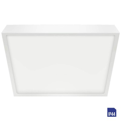 SANSE SQ VÝPRODEJ Stropní svítidlo, těleso hliník, povrch bílá, difuzor plast opál, LED 24W, 2040lm, neutrální 4000K Ra80, 230V, do koupelny IP44, tř.1, rozměry 240x240x24mm