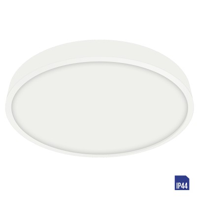 SANSE R Stropní, kruhové svítidlo, těleso hliník, povrch bílá, difuzor plast opál, LED 30W, neutrální 4000K, 2750lm,  Ra80, 230V, do koupelny IP44, rozměry d=280mm, h=24mm.