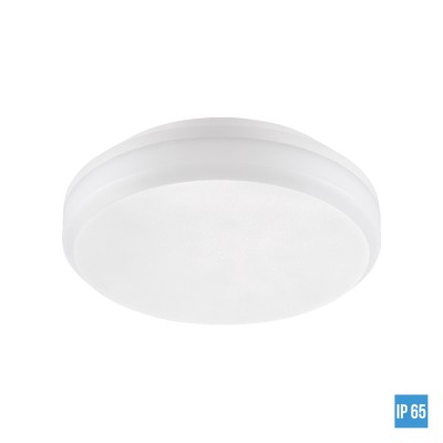 LEVIS R Stropní, kruhové svítidlo, těleso hliník, povrch bílá, difuzor plast opál, LED 30W, neutrální 4000K, 2400lm, Ra80, 230V, do koupelny IP65, tř.2, rozměry d=280mm, h=52mm.