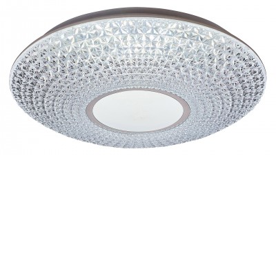 CROTONE LED 72W VÝPRODEJ Stropní svítidlo, základna kov, difuzor plast imitace křišťál, LED 72W, 5728lm, dálk ovl součástí, stmívatelné, nast CCT, teplá 3000K, neutrální 4000K, denní 6500K, Ra80, 230V, IP20, rozmě