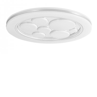 ALCEA 36W Stropní svítidlo, těleso kov, povrch chrom, difuzor plast opál, LED 36W, efekt hvězdné oblohy, neutrální 4000K, 2200lm, 230V, IP20, tř.1. rozměry d=490mm, h=45mm.