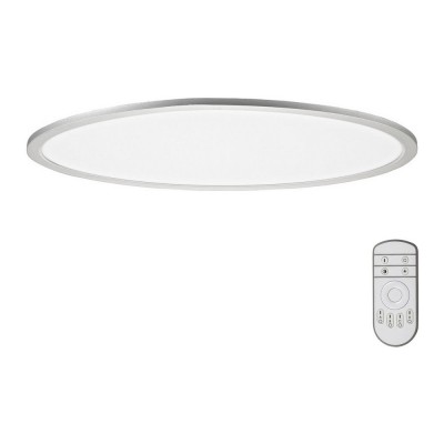 BIBI Stropní svítidlo LED panel, šedostříbrná, difuzor plast opál, LED 50W, 4000lm, pomocí dálk ovl (součástí balení) stmívatelné, CCT nast teplá 3000K - denní 6000K, Ra80, 230V, IP20, 800x500mm, h=50mm