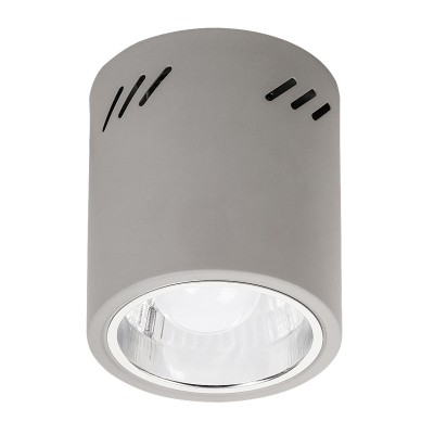 MATELO ROUND 1x60W E27 VÝPRODEJ Stropní přisazené bodové svítidlo, těleso kov, povrch lak šedá mat, pro žárovku 1x60W, E27, 230V, IP20, tř.1. rozměry d=133mm h=155mm