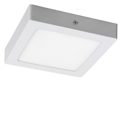 PESS stropní svítidlo LED 12W bílá čtverec Stropní přisazené svítidlo, čtvercové, základna kov, povrch bílá mat, difuzor plast opál, LED 12W, 800lm, neutrální 4000K, 230V, IP20, tř.1. rozměry 170x170mm.