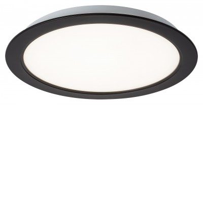 CARUM R 17W Stropní svítidlo, těleso plast černá, difuzor plast opál, LED 17W, neutrální 4000K, 1500lm, 230V, IP20, tř.2, rozměry d=170mm.