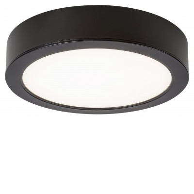 CARUM RI 24W Stropní svítidlo, těleso plast černá, difuzor plast opál, LED 24W, neutrální 4000K, 2300lm, 230V, IP20, tř.2, rozměry d=220mm.