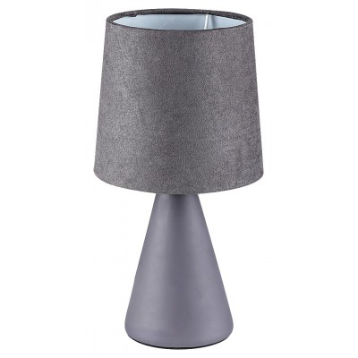 MEMBRANA 1x40W, E14 Stolní lampa, těleso keramika šedá, stínítko textil šedá, pro žárovku 1x40W, E14, 230V, IP20, tř.2, rozměry d=130mm, h=250mm.