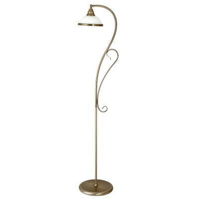 NARGO STAND LAMP 1X60W E27 Stojací lampa, nastavitelný směr svícení, těleso kov, povrch bronz lesk, difuzor sklo opál, pro žárovku 1x60W, E27, 230V, IP20, tř.1. rozměry d=205mm h=1590mm