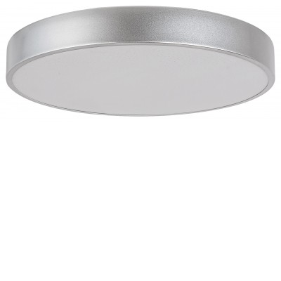 BELIS, 26W Stropní přisazené svítidlo, těleso kov, povrch stříbrná, difuzor plast opál se třpyt. efektem, LED 26W, neutrální 4000K, 1660lm, 230V, IP20, tř.1, rozměry d=400mm, h=50mm.