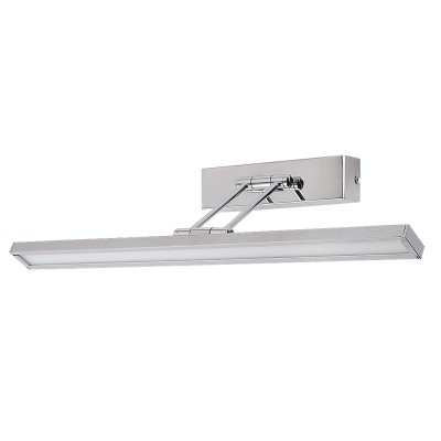 MORNOT FLEXI LED, 8W, 12W Nástěnné svítidlo pro osvětlení obrazů nebo k zrcadlu, nastavitelný sklon svícení, těleso kov, povrch chrom lesk, difuzor plast mat, LED 1x8W/12W, teplá 3000K, 316lm/466lm, 230V, IP20, tř.1. 1 rameno, rozměry dle typu