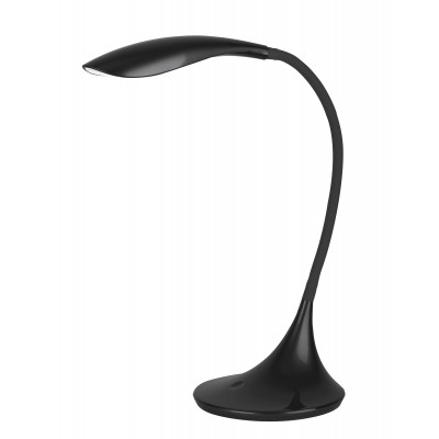 TORGE stolní lampa černá Stolní kancelářská lampa, těleso plast, povrch černá, flexibilní rameno, difuzor plast, LED 4,5W, 480lm, teplá 3000K, 230V, IP20, tř.1. rozměry d=320mm, h=520mm.