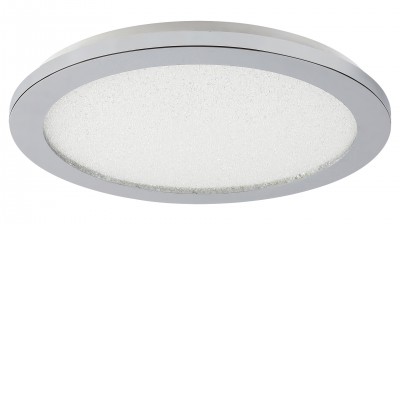 ALLESANDRIA LED 24W R Stropní přisazené svítidlo, nastavitelný směs svícení, těleso kov, povrch chrom, difuzor plast křišťál, LED 24W, 1500lm, teplá 3000K, 230V, IP44, tř.1. rozměry d=400mm.