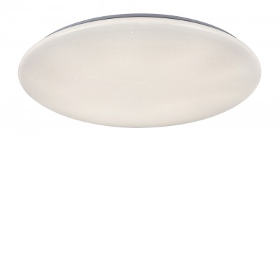 LECHERI 36W/60W/80W Stropní svítidlo, těleso kov, povrch bílá, difuzor plast opál se třpyt. efektem, LED 36W/3000lm, 60W/4800lm, 80W/6400lm, dálk ovl. (součástí) lze nastavit CCT teplá 3000K - denní 6500K, stmív, 230V, IP20, tř.1, rozměry dle typu.