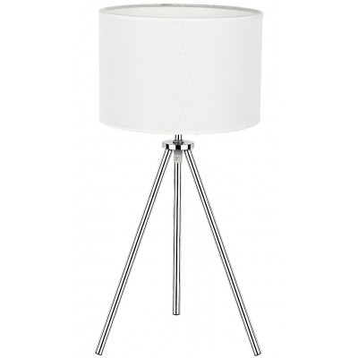 AREZZO STOLNÍ 1×60W, E27 Stolní lampa, těleso kov, povrch chrom, stínítko textil bílá, pro žárovku 1×60W, E27, 230V, IP20, tř.1. rozměry d=220mm, h=490mm, vypínač na kabelu.