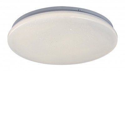 GALEOD R 24W Stropní svítidlo, těleso kov, povrch bílá, difuzor plast opál se třpyt. efektem, LED 24W, neutrální 4000K, 1970lm, 230V, IP20, tř.1, rozměry d=375mm, h=55mm.