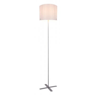 CHLORELA 1x40W, E27 Stojací lampa, těleso kov, povrch stříbrná, stínítko plast bílá, pro žárovku 1x40W, E27, 230V, IP20, tř.2, rozměry d=300mm, h=1490mm.